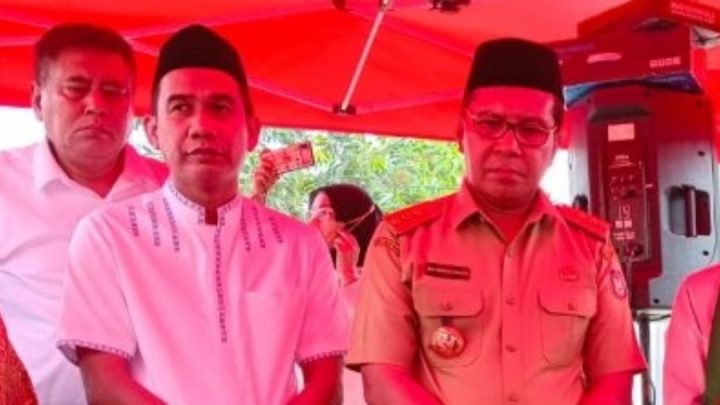 Ketua DPRD Makassar Rudianto Lallo bersama Wali Kota Makassar Danny Pomanto menghadiri Peletakan Batu Pertama Gedung PCNU wali kota makassar