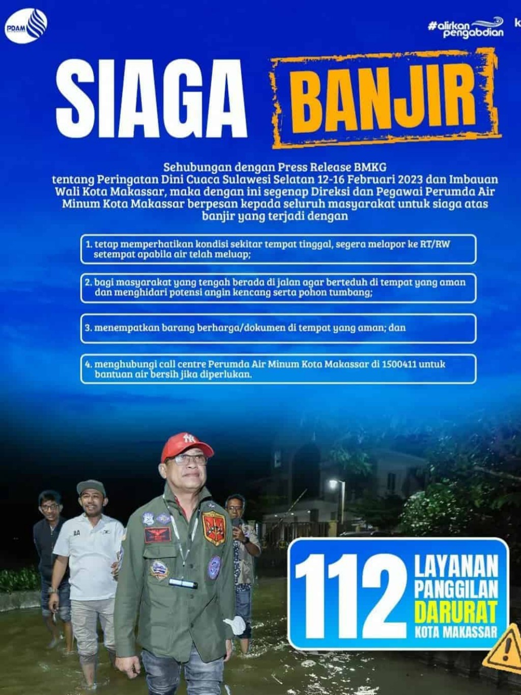 Makassar Siaga Banjir, PDAM: Untuk Bantuan Air Bersih Hubungi Call Center 1500411