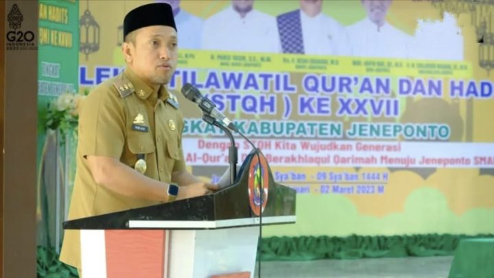 Buka STQH ke-XXVII, Wakil Bupati Jeneponto, Paris Yasir Janji Bantuan Pembinaan Stqh