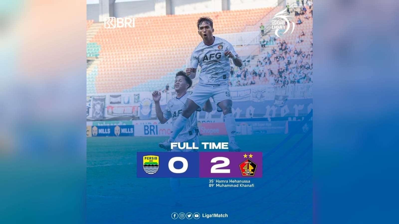 Hasil BRI Liga 1: Persik Kediri Sukses Taklukkan Tuan Rumah Persib Bandung 2-0