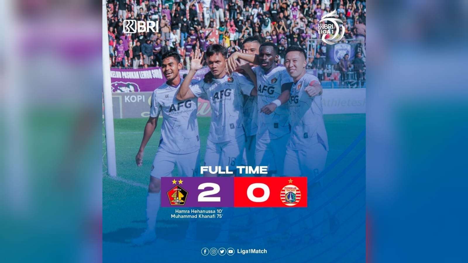 Hasil BRI Liga 1: Persik Kediri Bungkam Persija Jakarta 2-0 Tanpa Balas