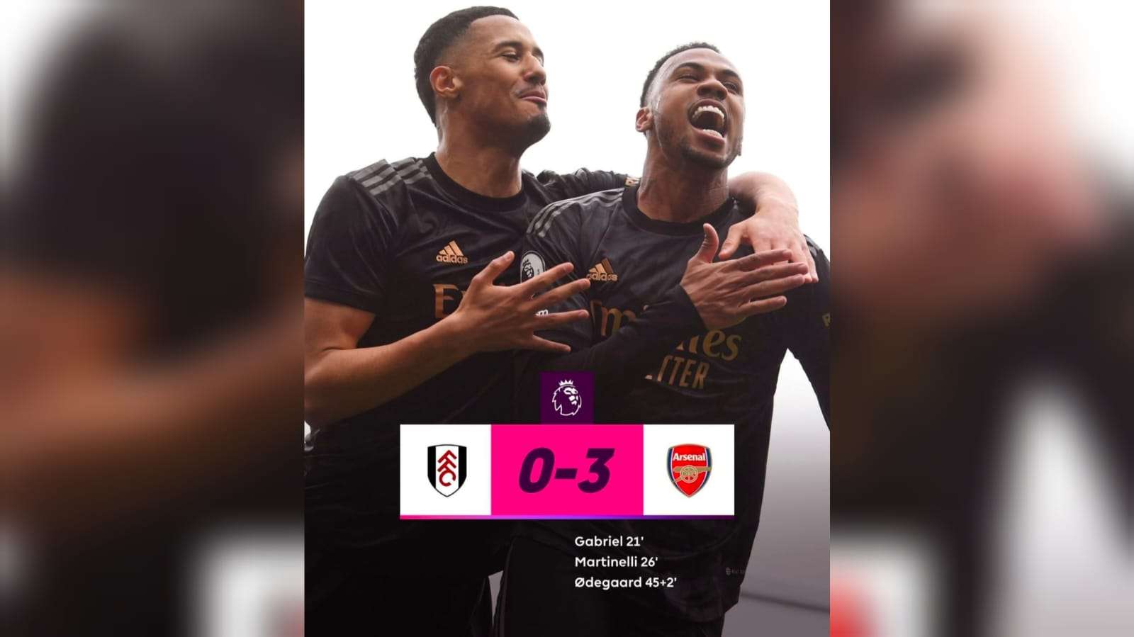 Liga Inggris: Arsenal Kian Nyaman di Puncak Klasemen Usai Taklukkan Fulham 3-0