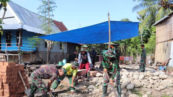 Kodim 1425 Jeneponto Genjot Rehabilitasi Rumah Tidak Layak Huni di Bungung Baddo Kodim Jeneponto