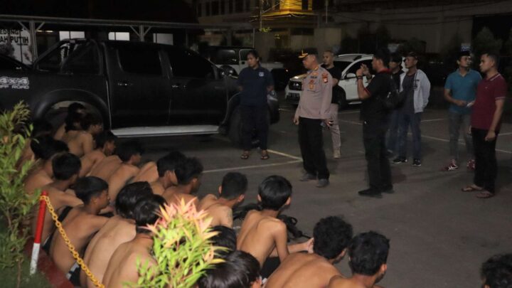Diduga Geng Motor, Polres Gowa Amankan 39 Remaja Beserta Busur Geng motor