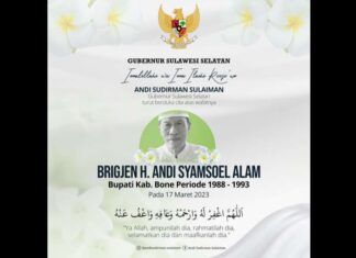 Gubernur Sulsel Turut Berduka Atas Meninggalnya Mantan Bupati Bone Brigjen Inf Purn Andi Sjamsoel Alam