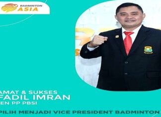 Fadil imran jadi wakil presiden badminton asia