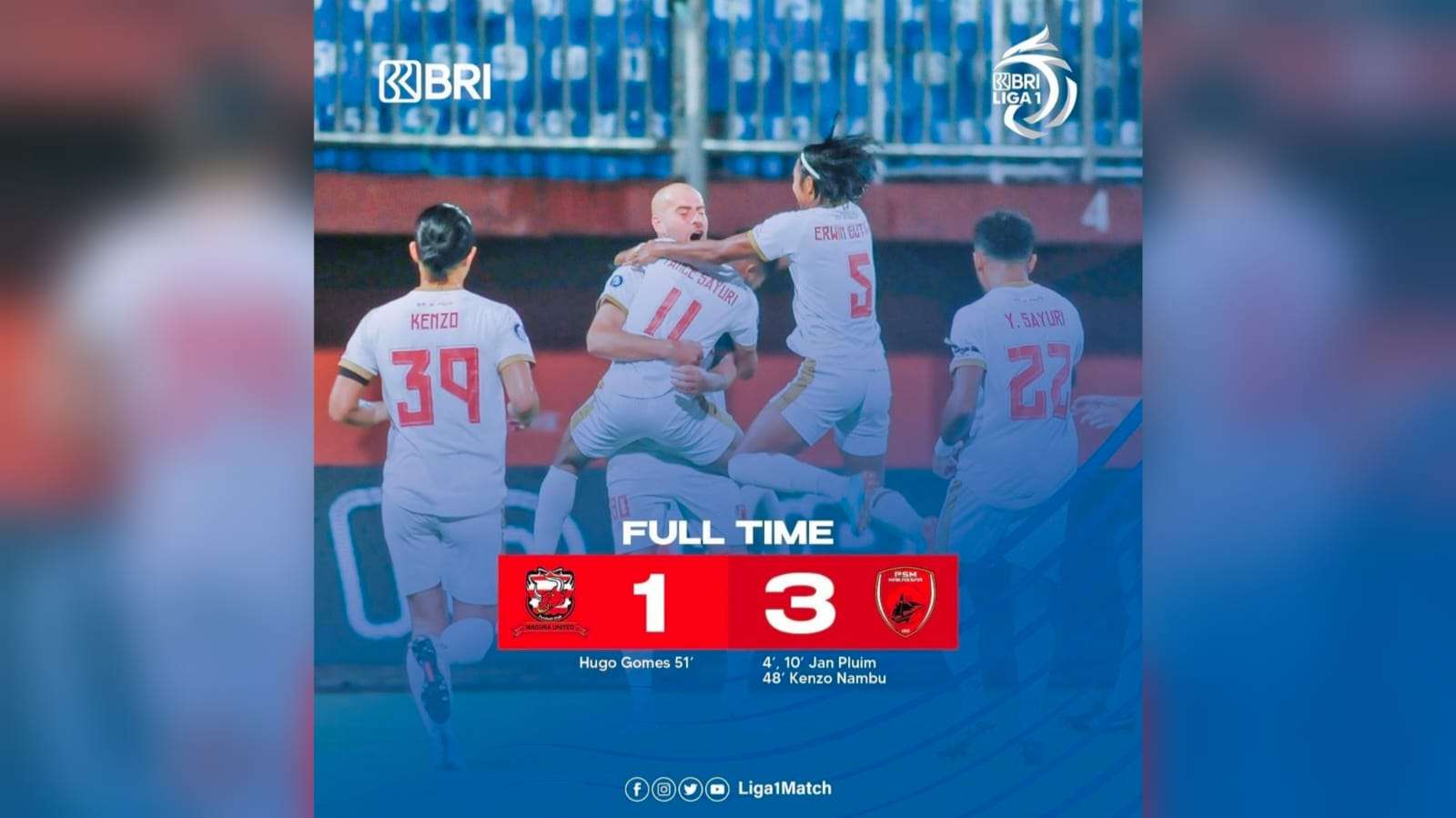 PSM Makassar Kunci Gelar Juara BRI Liga 1 2022-2023 Usai Berhasil Taklukkan Madura United 3-1
