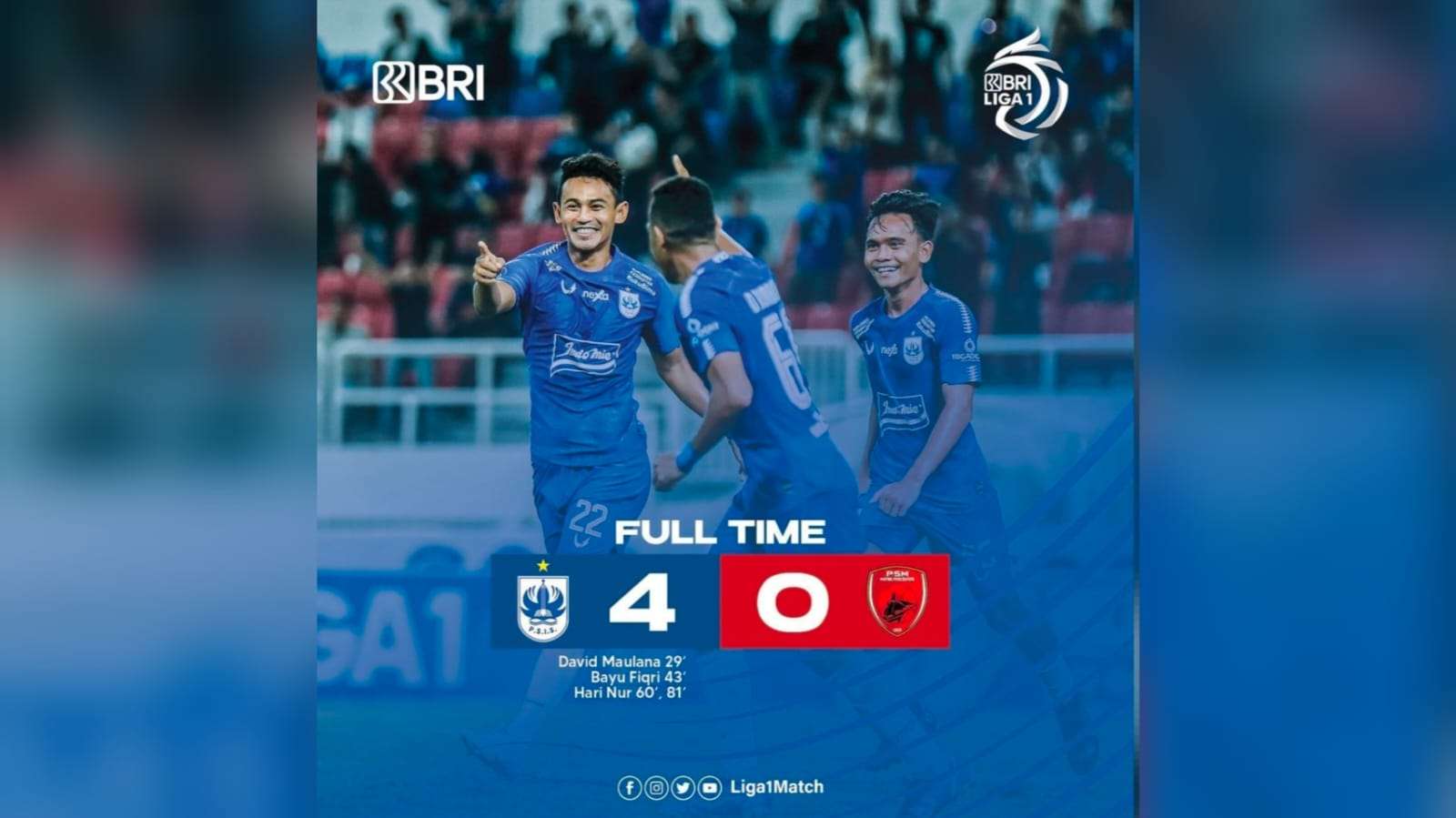 Hasil BRI Liga 1: PSIS Semarang Taklukkan Sang Juara PSM Makassar 4-0 Tanpa Balas
