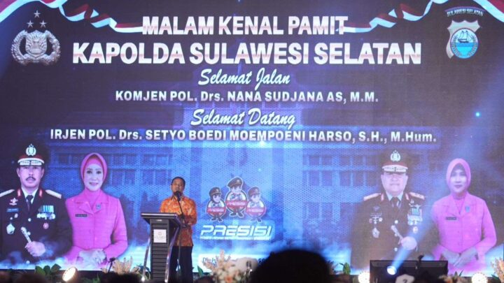 Hadiri Malam Kenal Pamit Kapolda Sulsel, Gubernur: Bangun Sinergi Wujudkan Kamtibmas yang Aman Kapolda Sulsel
