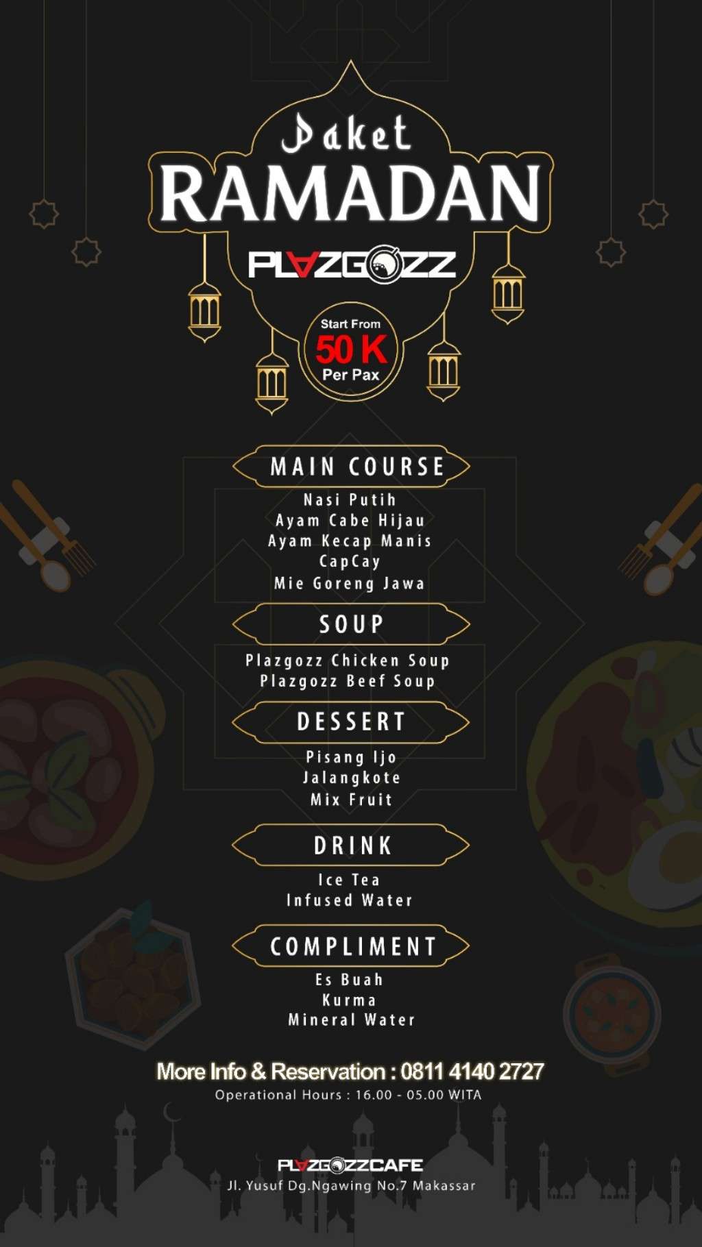 Paket Bukber di Plazgozz Cafe Makassar Mulai Rp50 Ribu per Pax, Buruan Reservasi