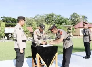 Pimpin Sertijab Kasatlantas, Kapolres Jeneponto Ingatkan Aparat Layani Masyarakat Selama Ops Ketupat