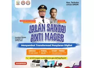 Sosialisasi Siaran Digital, Pemprov Sulsel Gelas Jalan Sehat Anti Mager