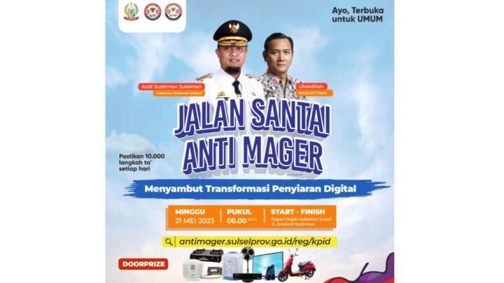 Sosialisasi Siaran Digital, Pemprov Sulsel Gelas Jalan Sehat Anti Mager jalan sehat anti mager makassar