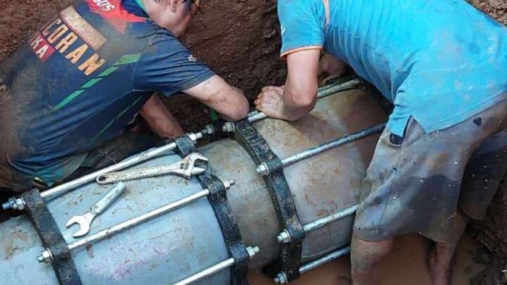 Perbaikan Kebocoran Pipa PDAM Makassar di IPA 2 Panaikang Selesai, Suplai Air Bertahap Dinormalkan pipa pdam makassar