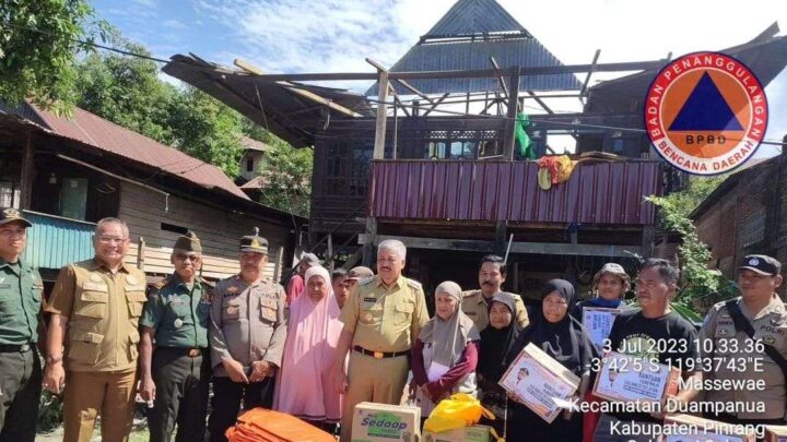 Pemprov Sulsel Pastikan Salurkan Bantuan Korban Musibah Angin Kencang di Pinrang Pemprov Sulsel