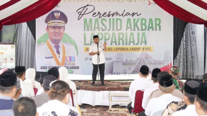 Gubernur Sulsel Resmikan Masjid Akbar Lappariaja Bone, Ajak Masyarakat Beri Kenyamanan Bagi Musafir pemprov sulsel