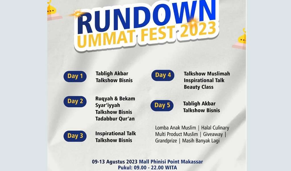 Dibuka Hari Ini, Berikut Rangkaian Acara UMMAT Fest 2023 di Mal Pipo Makassar