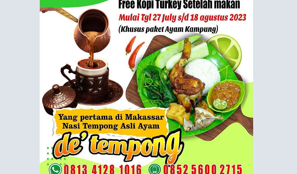 Di Makassar, Makan di de'Tempong Bisa Ikut Undian Berhadiah Puluhan Juta Rupiah