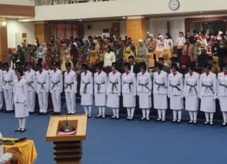 71 Paskibraka Pangkep Resmi Dikukuhkan Ketua DPRD Haris Gani