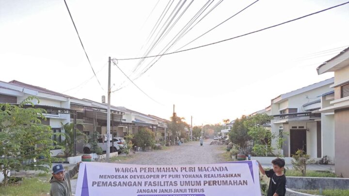 Warga Perumahan Puri Macanda Tuntut Fasum yang Tak Kunjung Direalisasikan Developer PT Puri Yuhana Perumahan Puri Macanda
