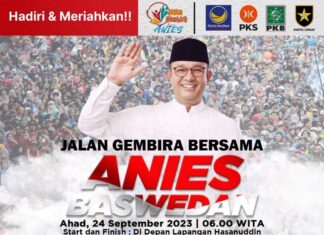 Anies Baswedan dan Cak Imin Bakal Lepas Ratusan Ribu Peserta Jalan Gembira di Makassar