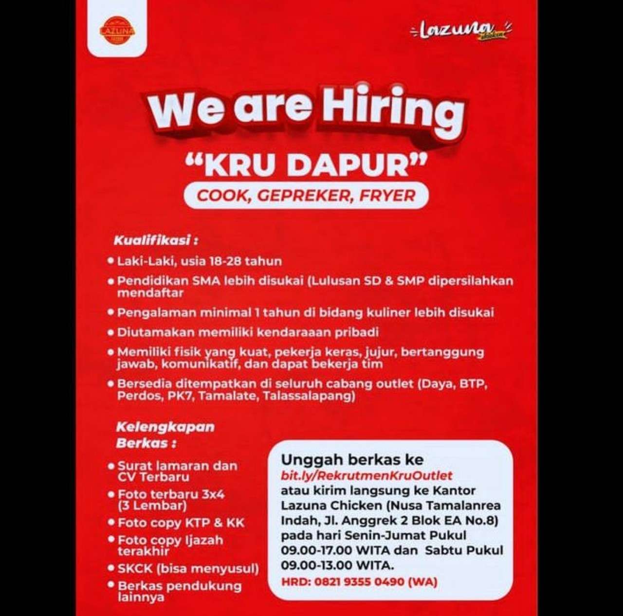 Info Loker Area Makassar dan Sekitarnya, Selasa 12 September 2023