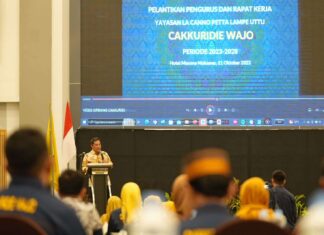 Pj Gubernur Sulsel Buka Rapat Kerja Yayasan Canno Petta Lampe Uttu Cakkuridie Wajo