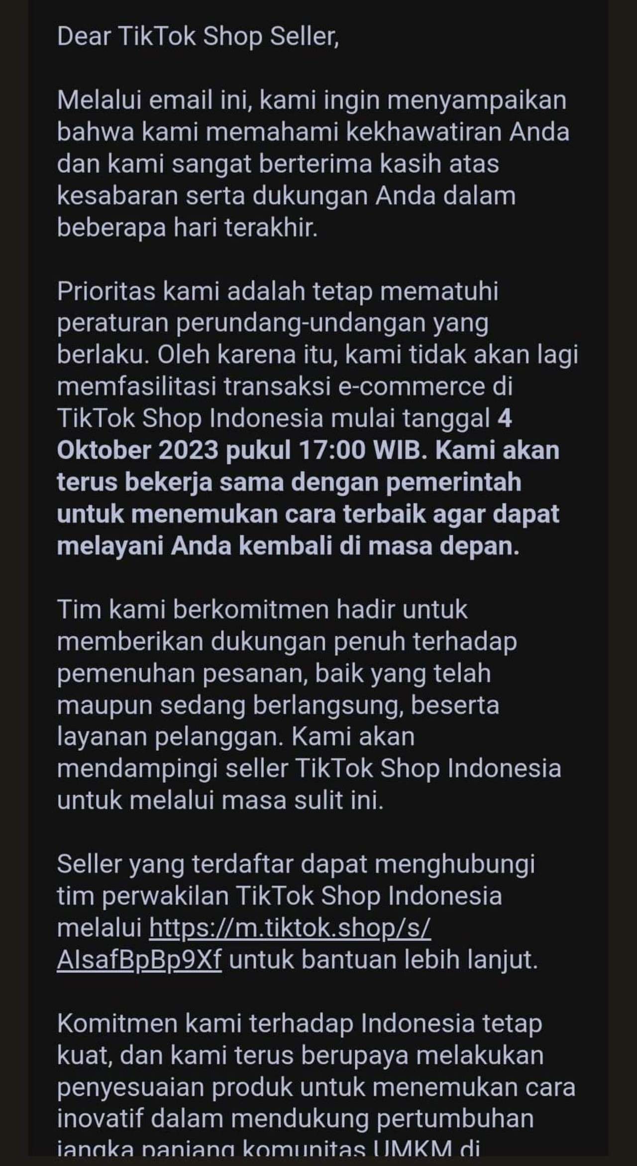 Hari Ini Rabu 4 Oktober 2023 TikTok Shop Resmi Ditutup di Indonesia!