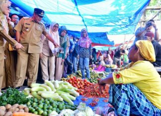 Pj Gubernur Sulsel Pantau Harga Bahan Pokok di Pasar Batangase Maros: Perlu Lebih Agresif Atasi Inflasi