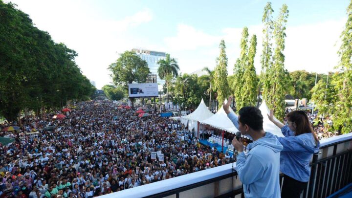 Lautan Manusia Padati Jalan Sehat 1 Putaran Prabowo-Gibran Jalan sehat 1 Putaran Prabowo-Gibran