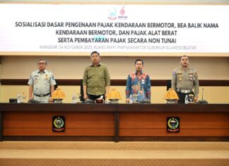 Plh Sekprov Sulsel Buka Sosialisasi Permendagri dan Pergub Terkait Dasar Pengenaan PKB