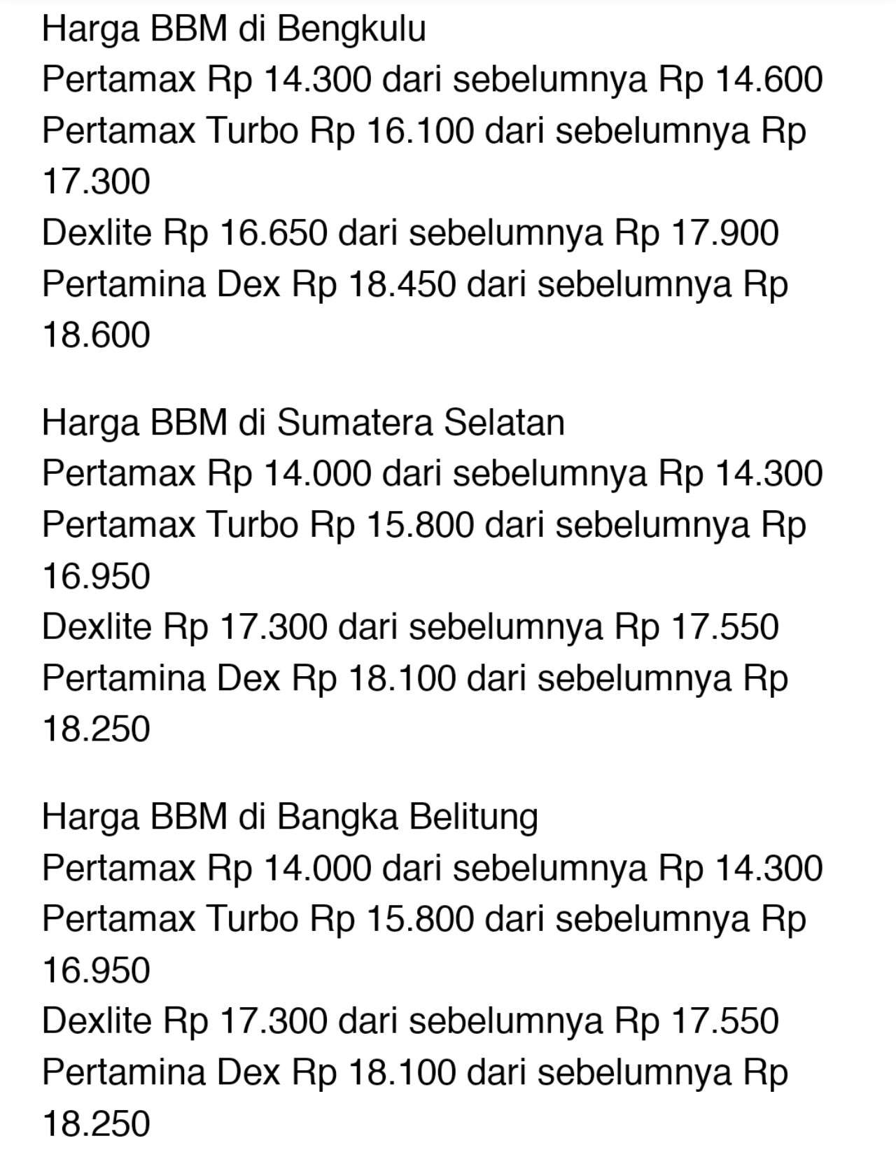 Kabar Gembira, Harga BBM Ini Turun Per 1 November 2023, Cek Lengkapnya!