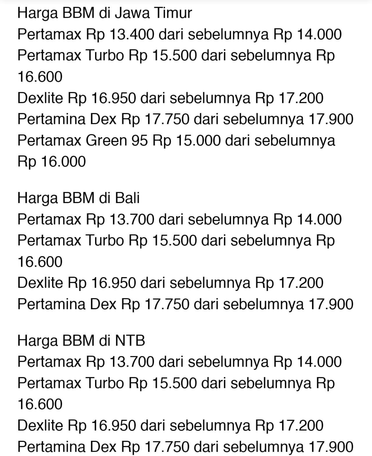 Kabar Gembira, Harga BBM Ini Turun Per 1 November 2023, Cek Lengkapnya!