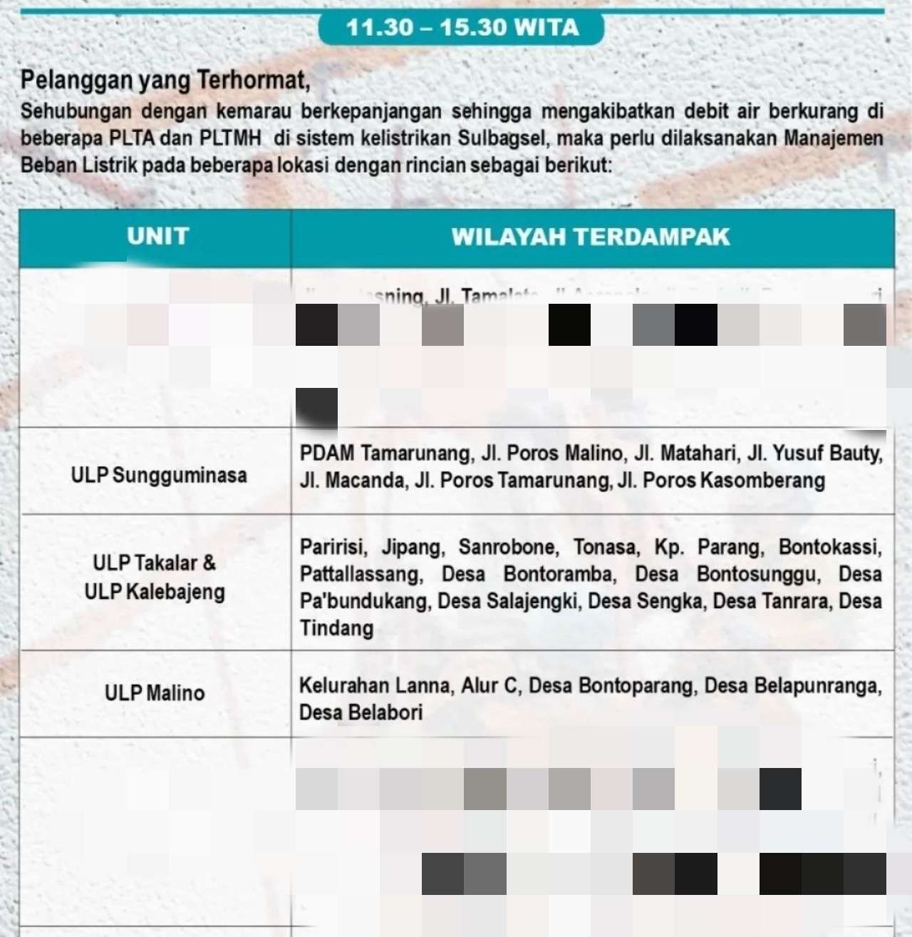 Waspada, Ada Pemadaman Listrik Gowa dan Takalar Hari Ini Rabu 1 November 2023