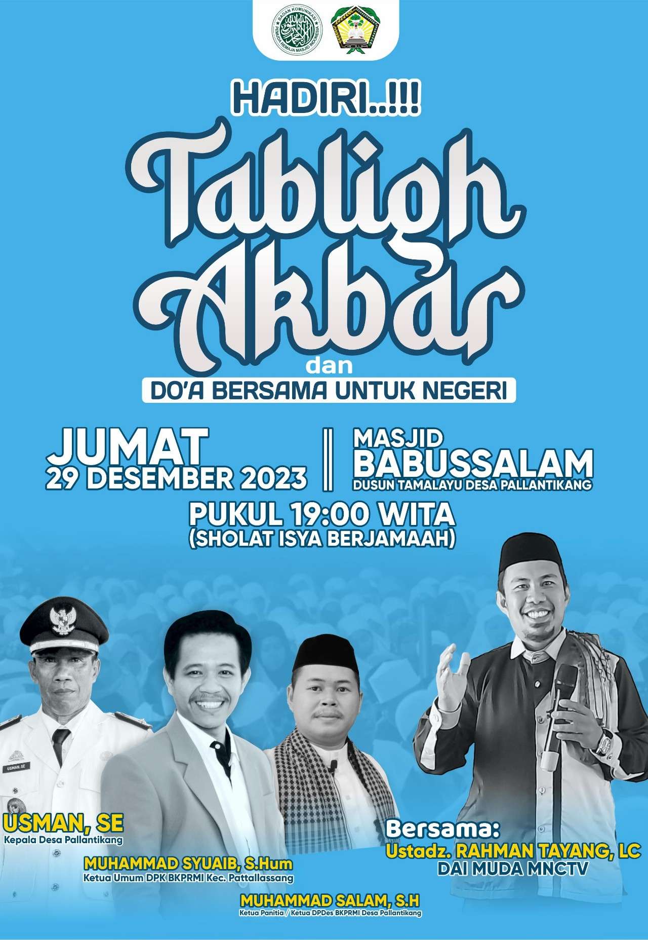 DPK BKPRMI Pattallassang dan Pemdes Pallantikang Tabligh Akbar dan Doa Bersama Sambut Pergantian Tahun Baru