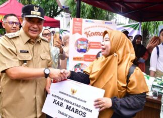 Luncurkan Bantuan Pangan Kabupaten Maros 2024, Setiap Bulan Salurkan 147 Ton Beras