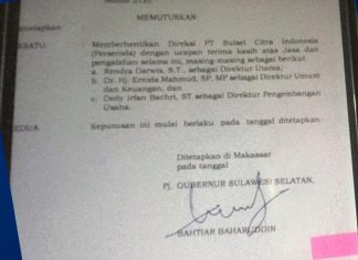 Beredar Surat Keputusan Pemberhentian Rendra Darwis Sebagai Dirut PT SCI Perseroda Sulsel
