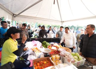 Pj Gubernur Sulsel Jalan Santai, Cek Kesehatan dan Tinjau Pasar di Parepare