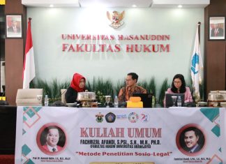 Fakultas Hukum Unhas Laksanakan Kuliah Umum Penelitian Sosio-Legal