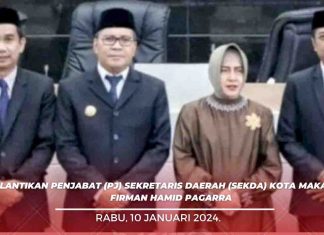 Ketua DPRD Makassar Rudianto Lallo Hadiri Pelantikan Firman Pagarra Sebagai Pj Sekda