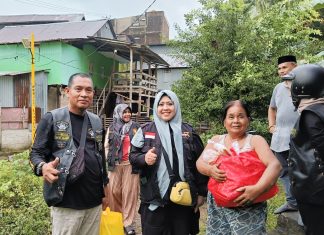 Erna Rasyid Taufan bersam Rost Bruders Indonesia dan MRC Parepare Berbagi Sembako