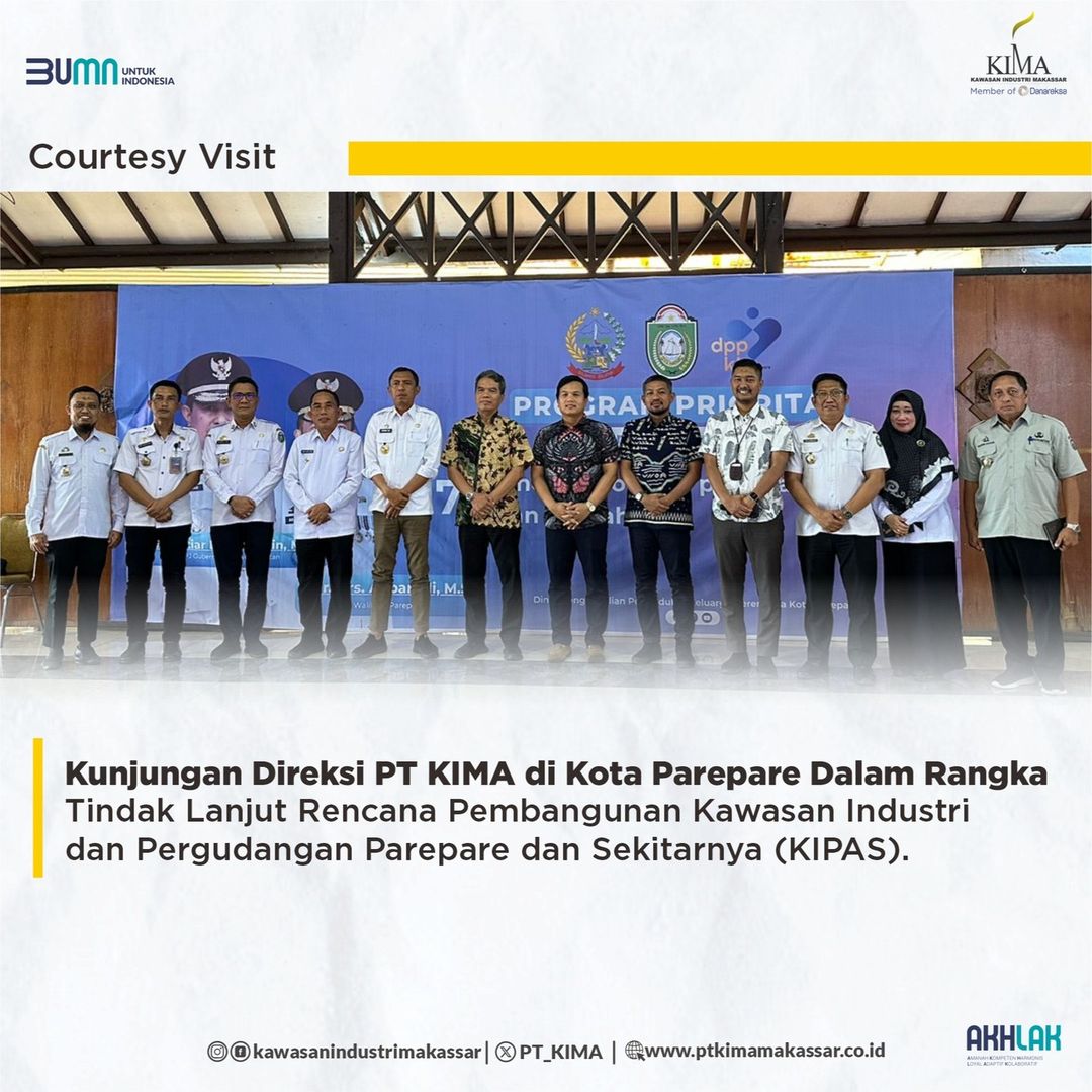 PT KIMA dan Pemkot Parepare Tandatangani MoU untuk Pengembangan Kawasan Industri dan Pergudangan Parepare