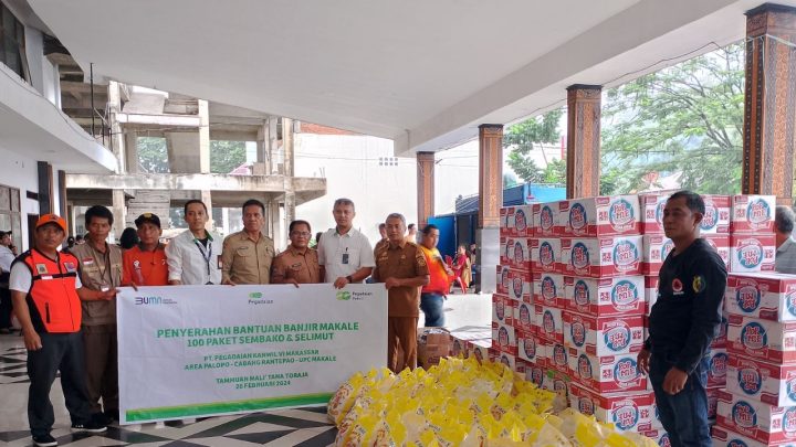 Banjir yang melanda Kota Makale, Kabupaten Tana Toraja, Sulawesi Selatan pada Minggu 25 Februari 2024 malam mendapatkan perhatian dari Pegadaian Makassar. Pegadaian Makassar