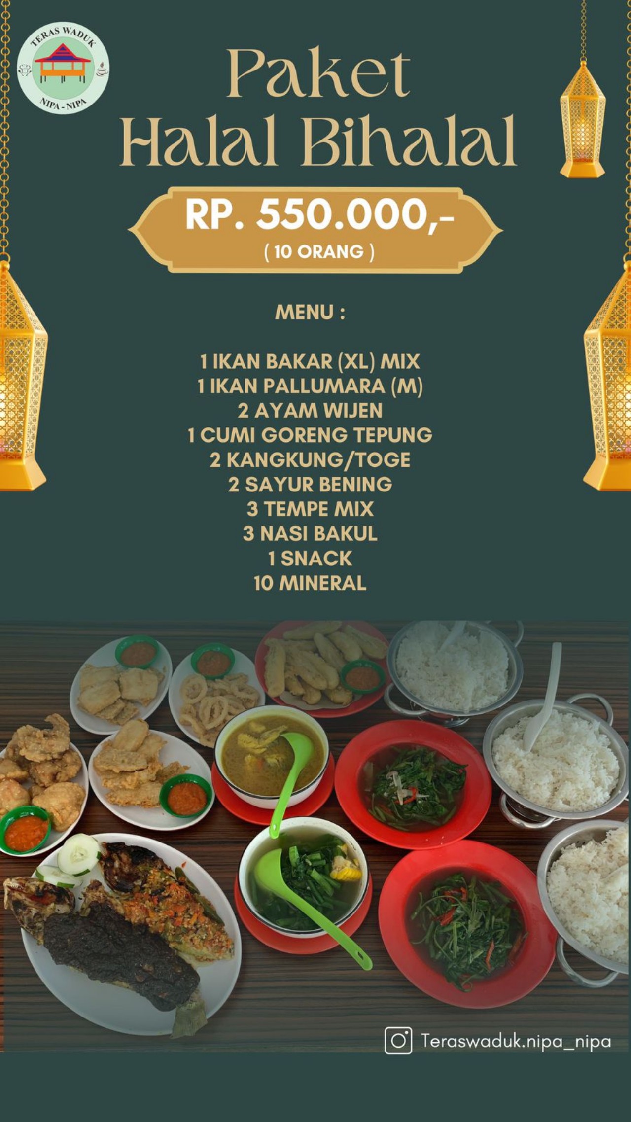 RM Teras Waduk Nipa-nipa Makassar Tawarkan Paket Halal Bihalal Harga Ramah di Kantong
