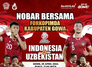 Indonesia Vs Uzbekistan, Bupati Gowa Ajak Warga Nobar di RTH Syekh Yusuf Malam Ini, Gratis!