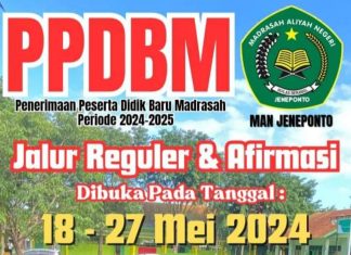 MAN Jeneponto Resmi Membuka PPDBM Jalur Reguler dan Afirmasi, Ayo Mendaftar