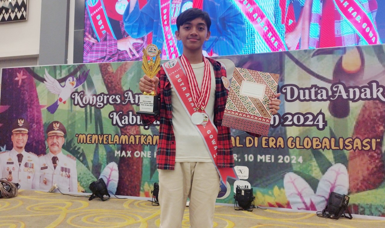 Wakil Pattallassang, Muqaddimal Mukrimin Juara Best Social Media dan Top 3 Putra Duta Anak Gowa 2024