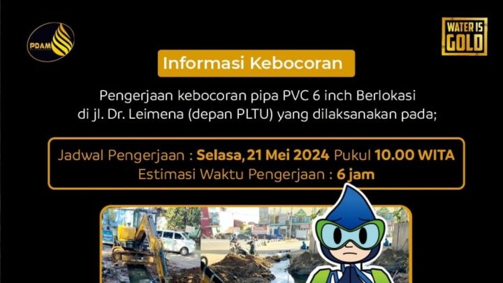 PDAM Makassar Sebut Ada Kebocoran Pipa, Sejumlah Daerah Terdampak: Warga Diminta Menampung Air pdam makassar