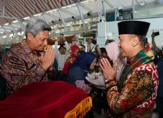 Forkopimda Sambut Kedatang Pj Gubernur Sulsel saat Tiba di Bandara Sultan Hasanuddin