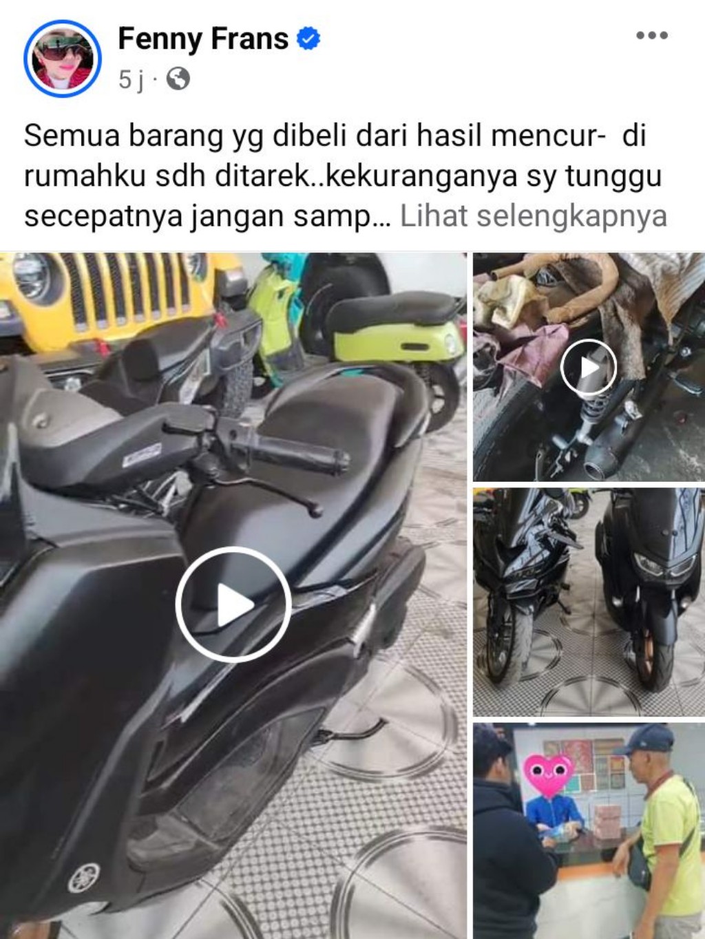 Fenny Frans Sita Barang Mamli Hasil Mencuri Uang Rp 700 Juta, Ada Motor Sport